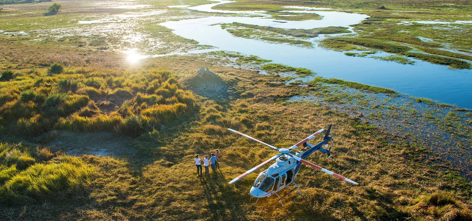 Avila Travel Botswana Más allá de los sueños Helicóptero Horizontes Champán Parada 2